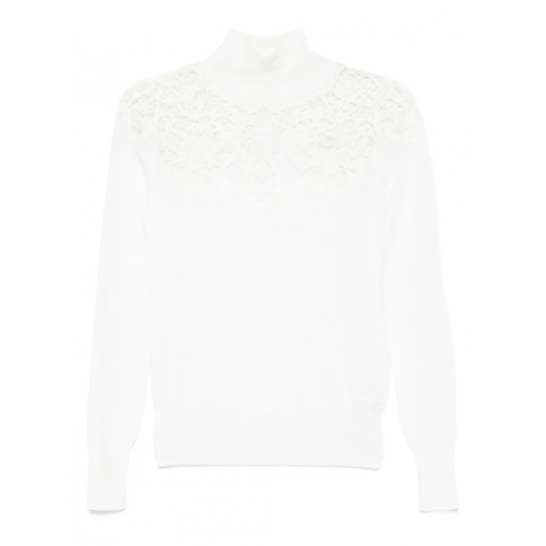 Women's 'Lace-Insert High-Neck' Sweater