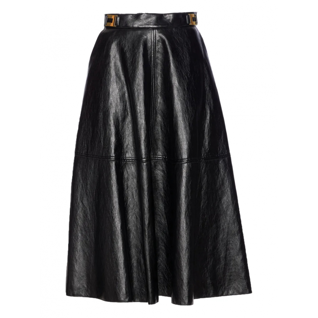 Women's 'Crackled Plaque-Logo' Midi Skirt
