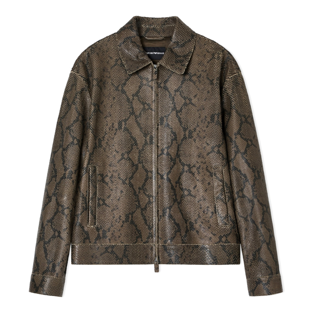 'Python-Print' Lederjacke für Herren