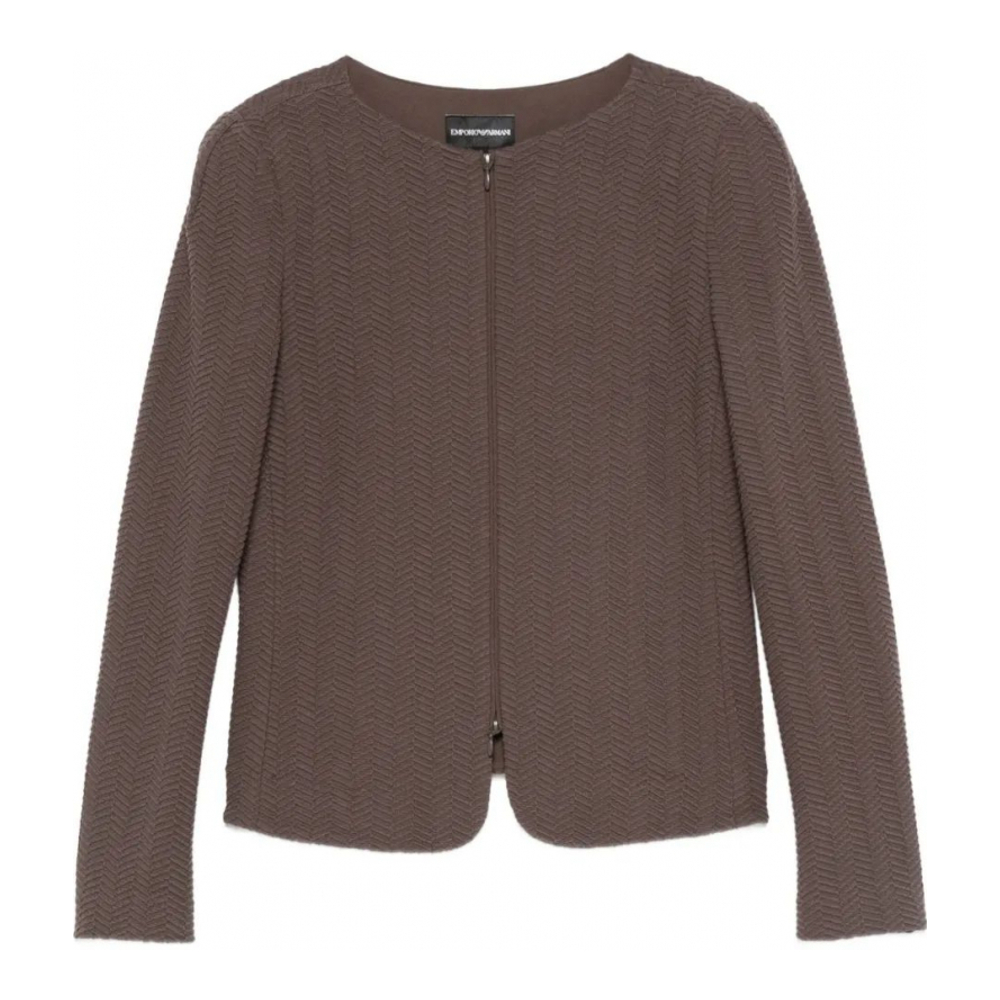 Veste 'Chevron-Pattern Zip-Front' pour Femmes