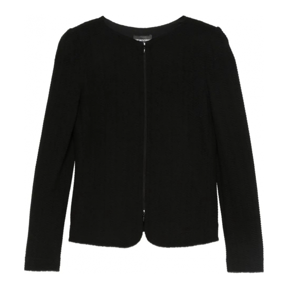 'Chevron-Pattern Zip-Front' Jacke für Damen