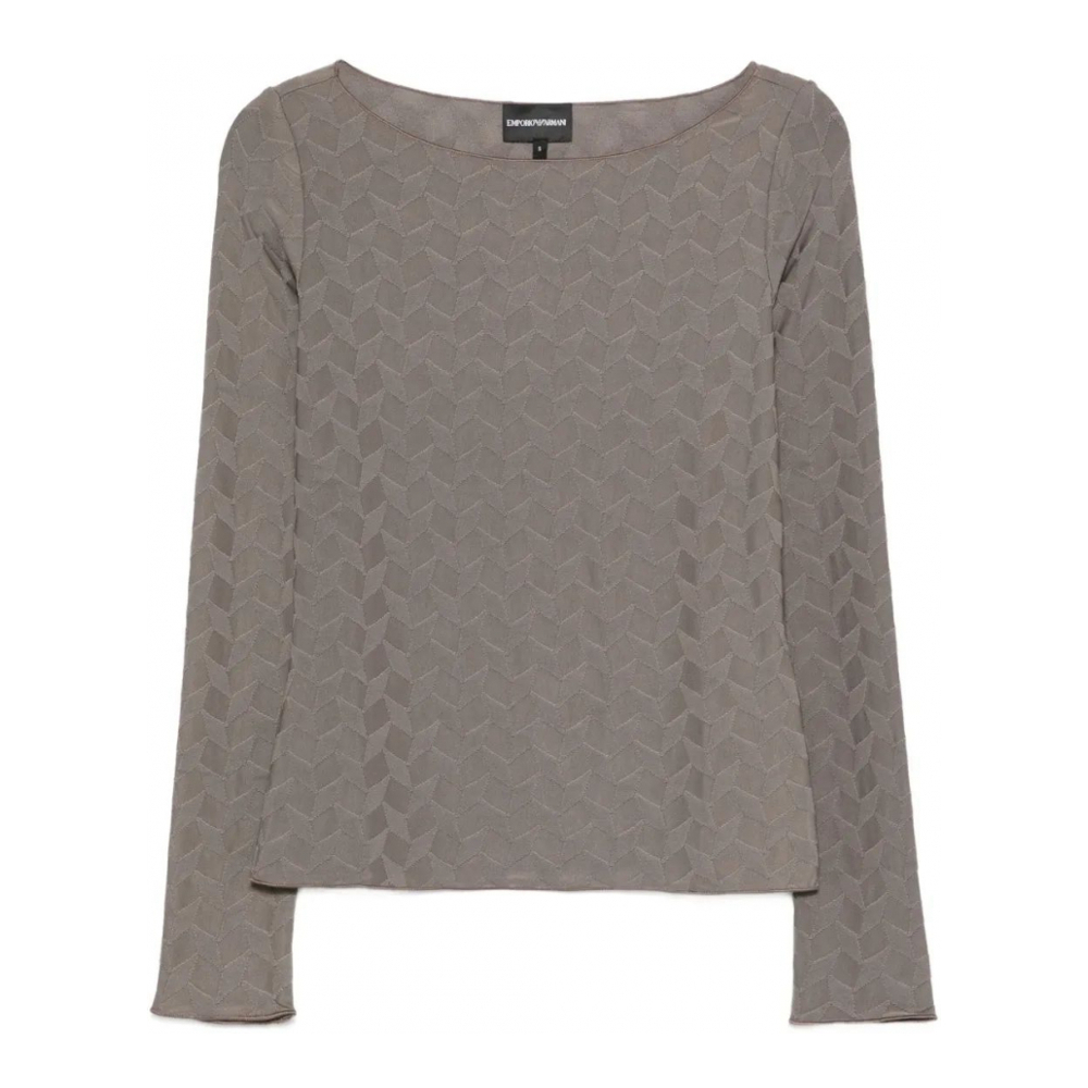 Blouse à manches longues 'Geometric-Pattern Long-Sleeved' pour Femmes