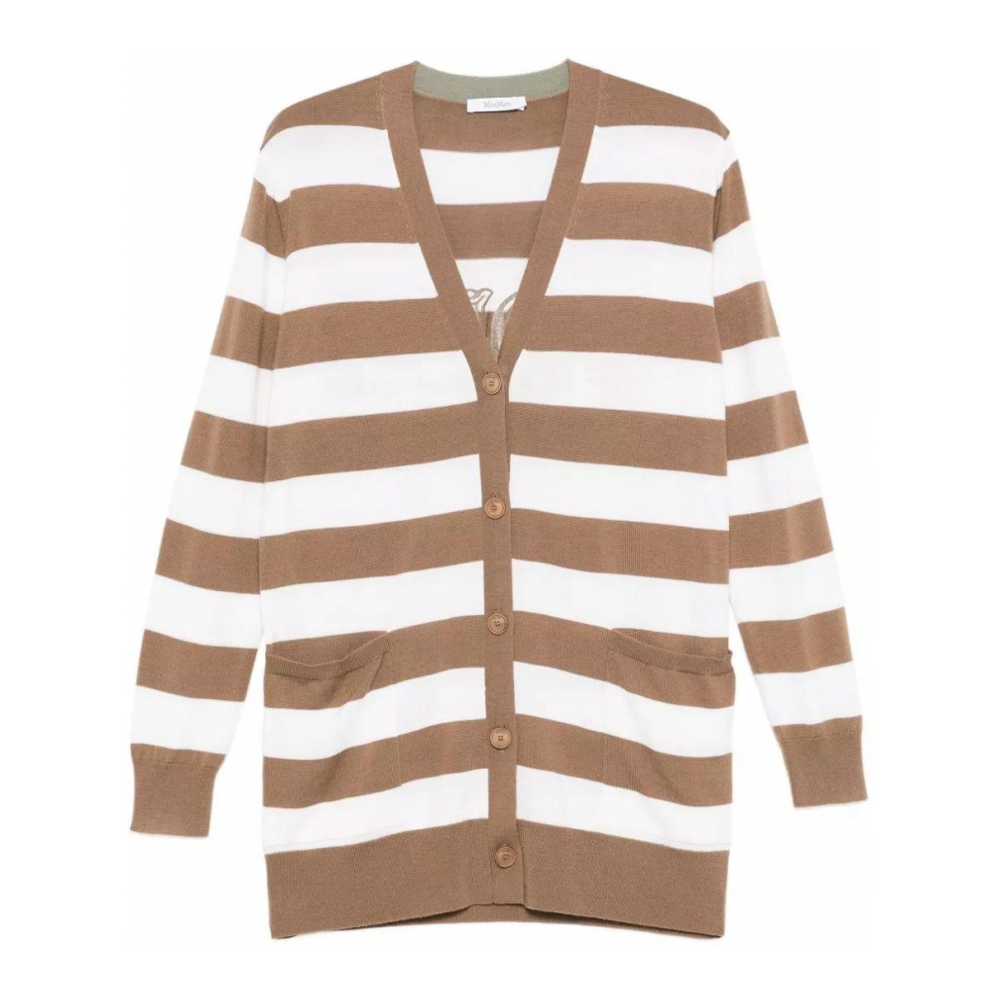 Women's 'Striped V-Neck' Cardigan