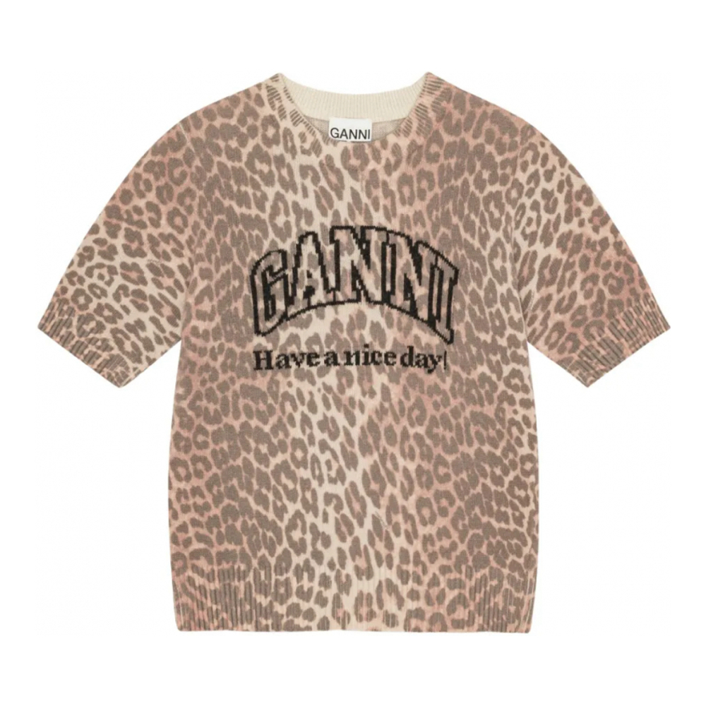 T-shirt 'Intarsia-Knit Logo' pour Femmes