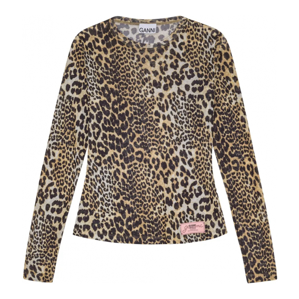 Top à manches longues 'Leopard-Print' pour Femmes