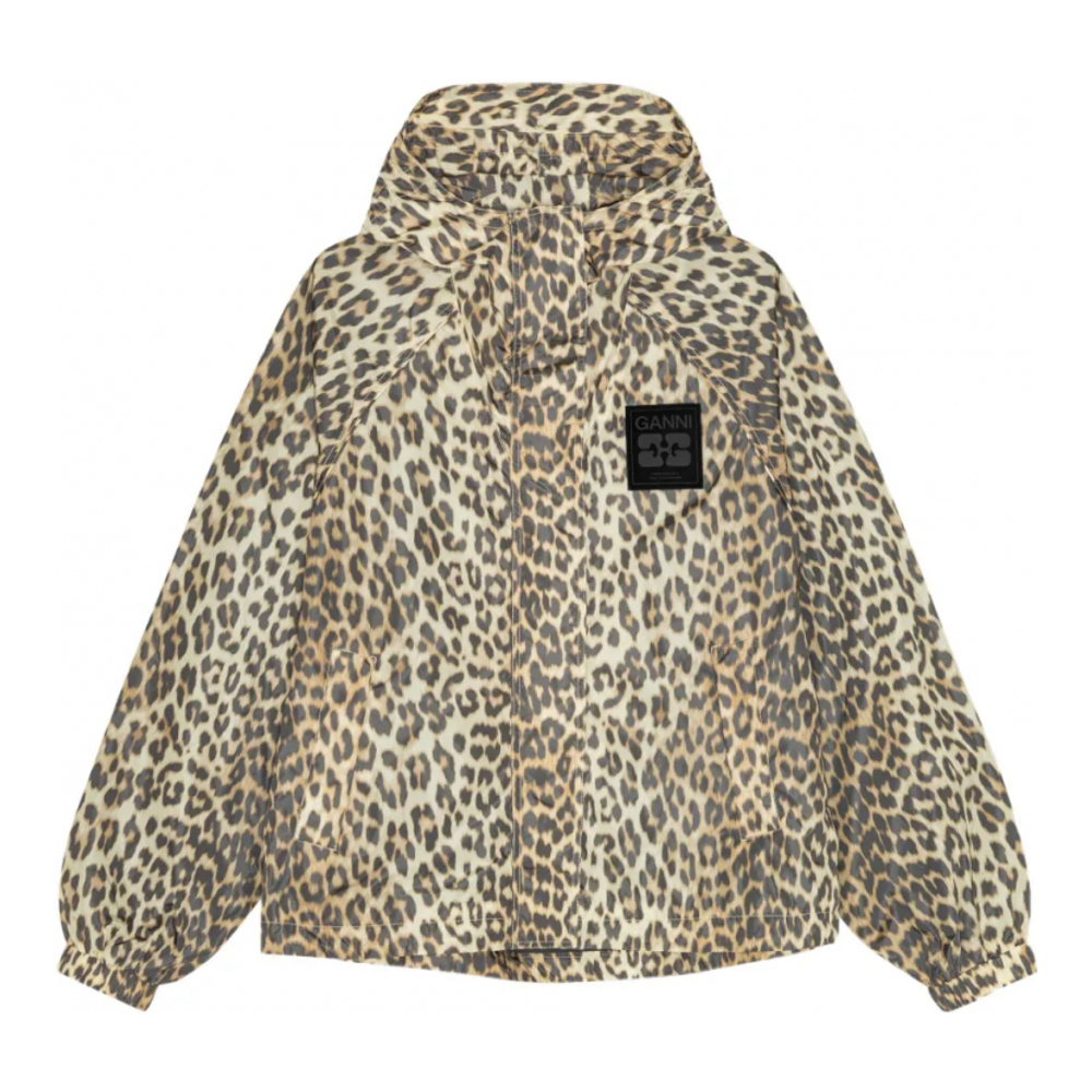 Veste de pluie 'Leopard-Print Hooded' pour Femmes