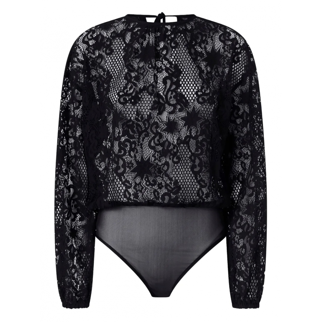 Women's 'Lace-Pattern Long-Sleeve' Bodysuit