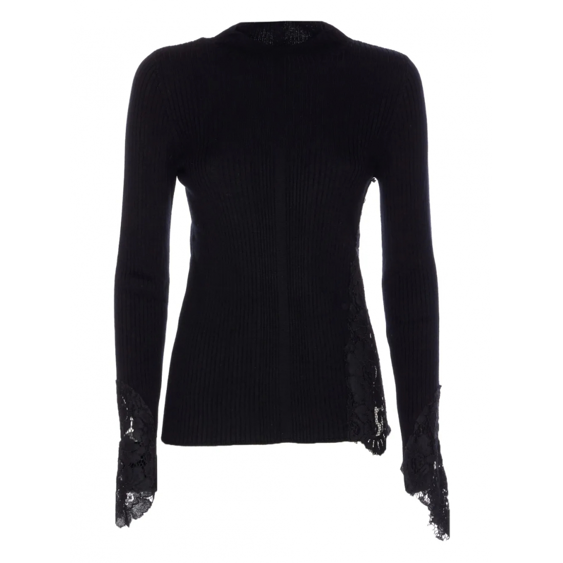 Pull 'Lace-Insert Ribbed' pour Femmes