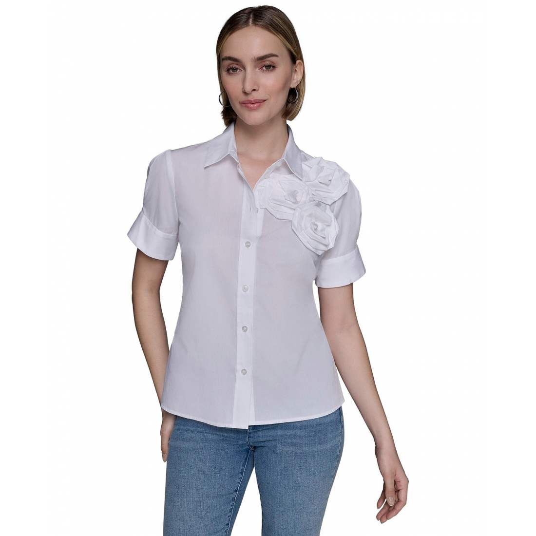 Women's 'Floral-Appliqué' Shirt