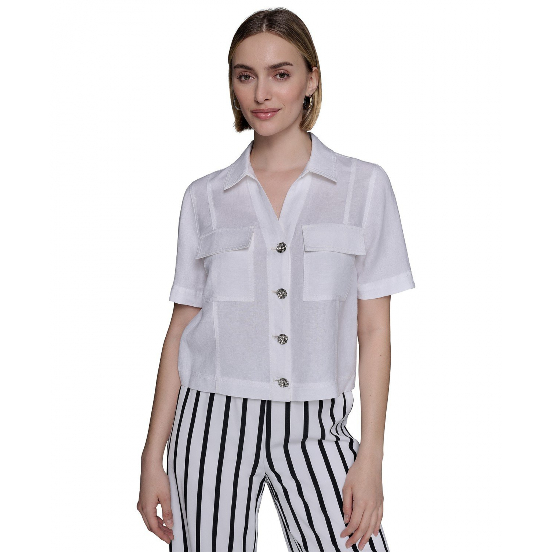 Chemise à manches courtes 'Cropped' pour Femmes