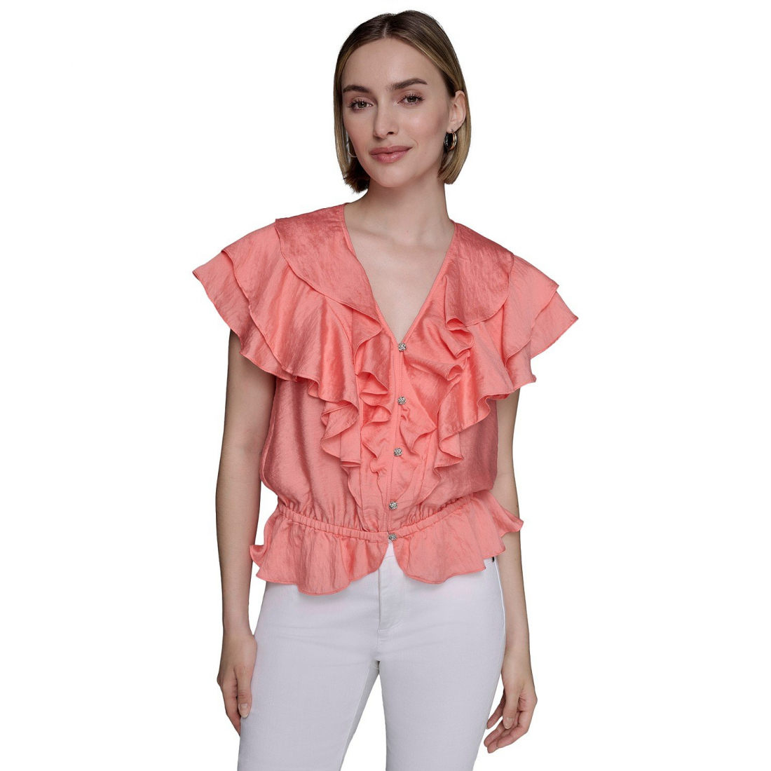 Blouse à manches courtes 'Ruffled' pour Femmes