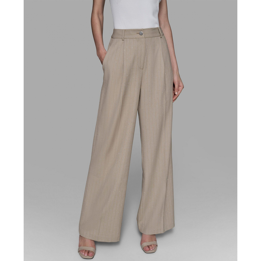 Women's 'Embellished Pinstriped' Trousers