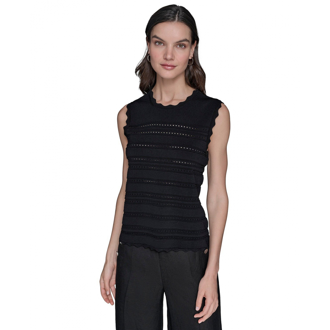 Pull 'Scalloped-Trim' pour Femmes