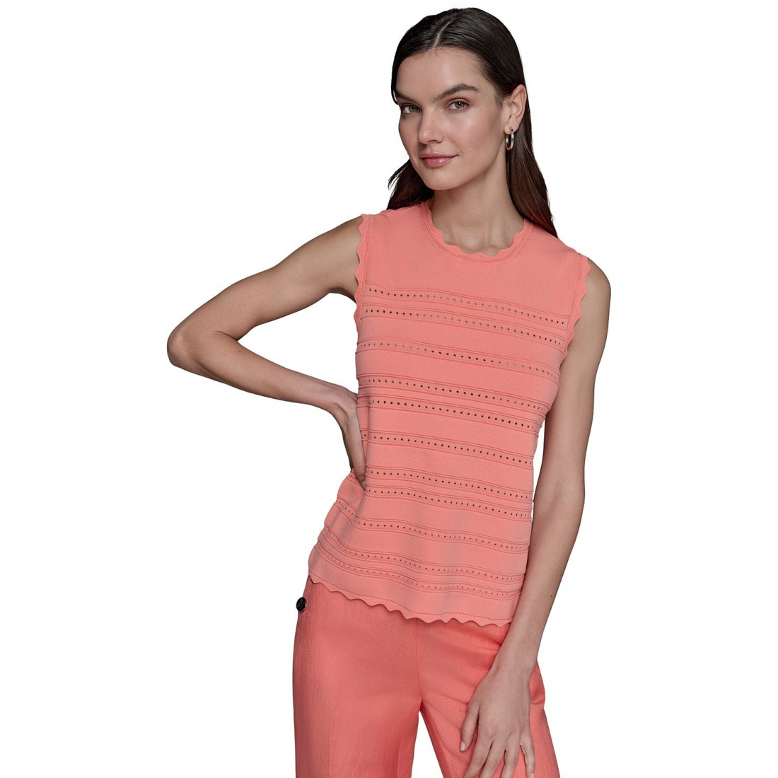 Pull 'Scalloped-Trim' pour Femmes