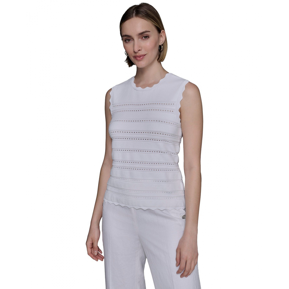 Pull 'Scalloped-Trim' pour Femmes