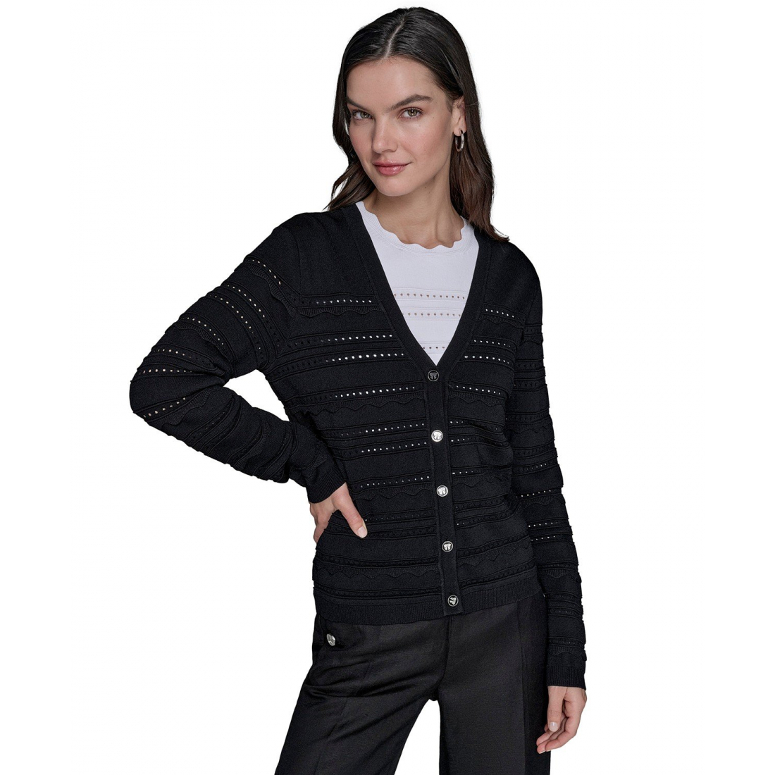 Women's 'Scalloped-Trim' Cardigan