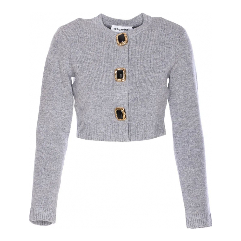 Women's 'Jewelled-Button' Cardigan