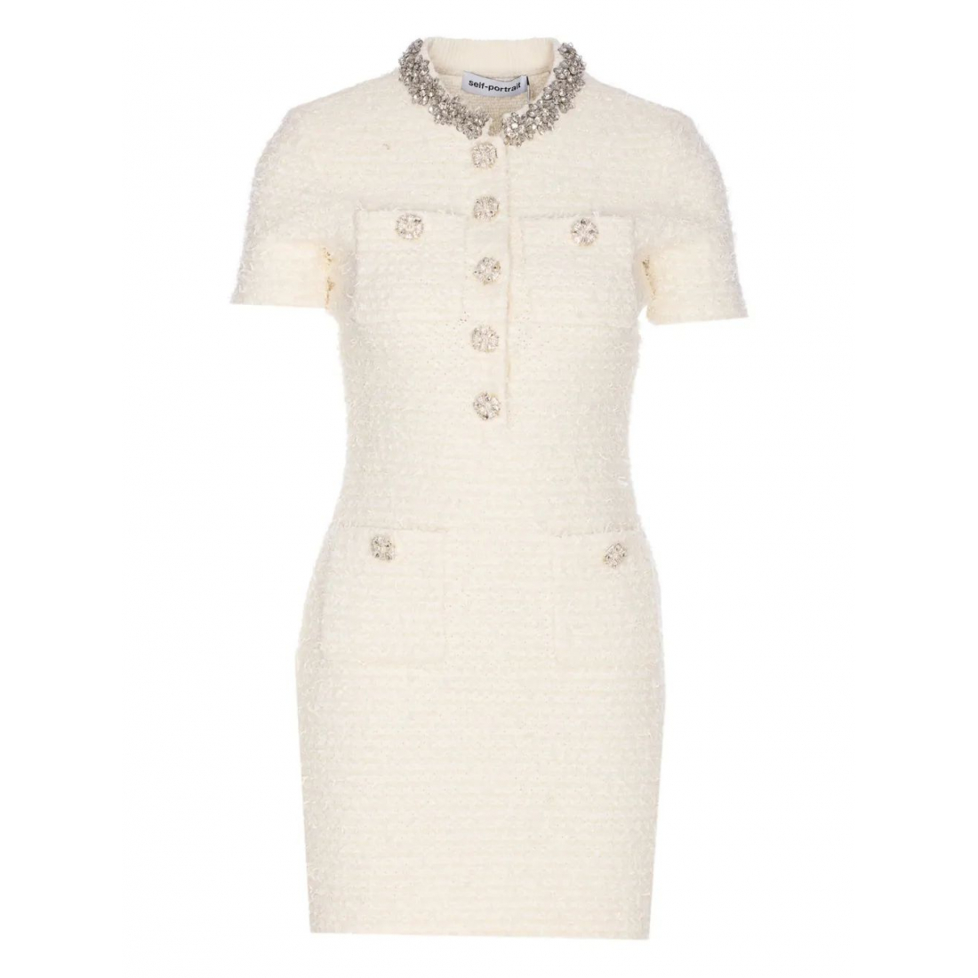 Robe mini 'Metallic Bouclé Jewel-Embellished' pour Femmes