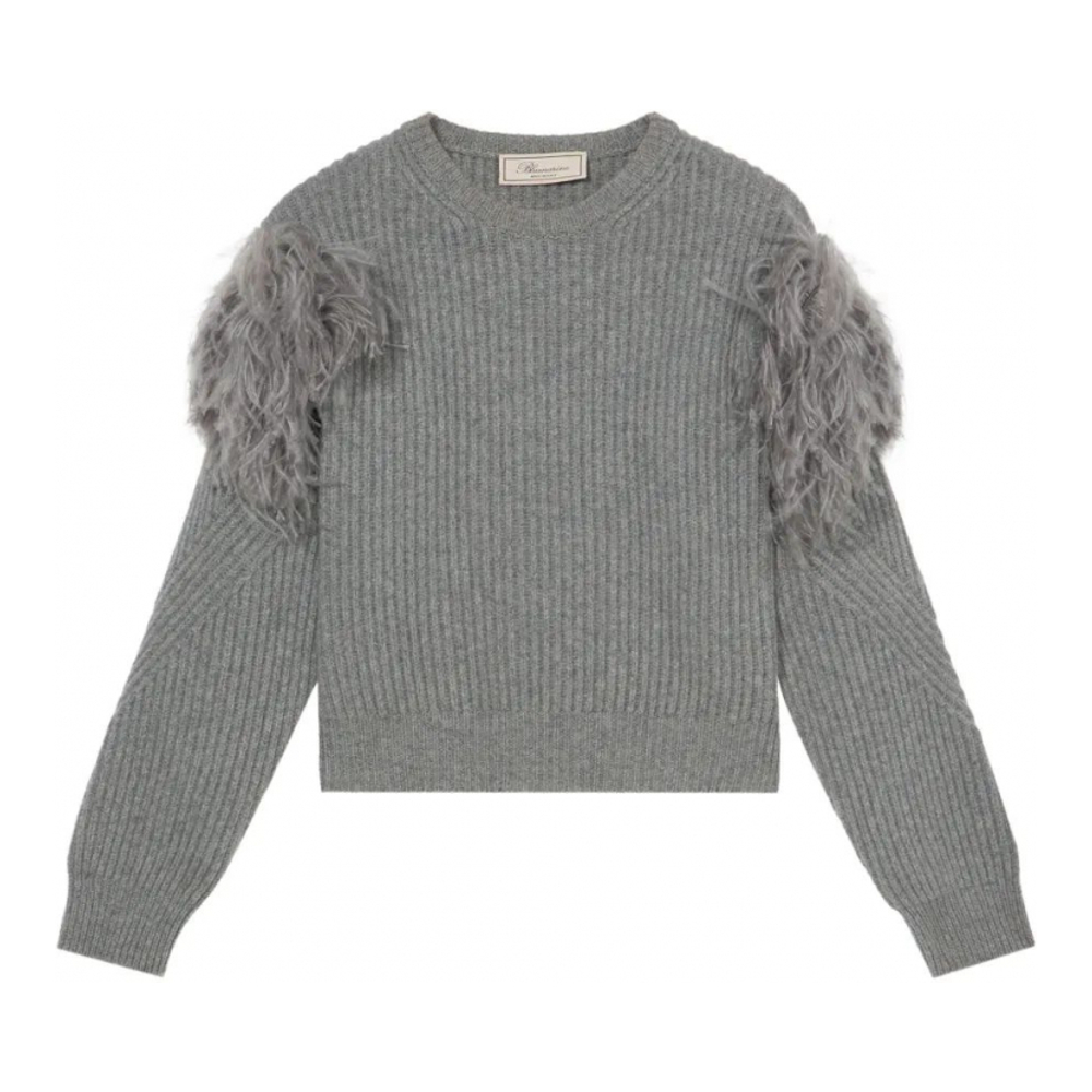 Women's 'Feather-Embellished Ribbed' Sweater