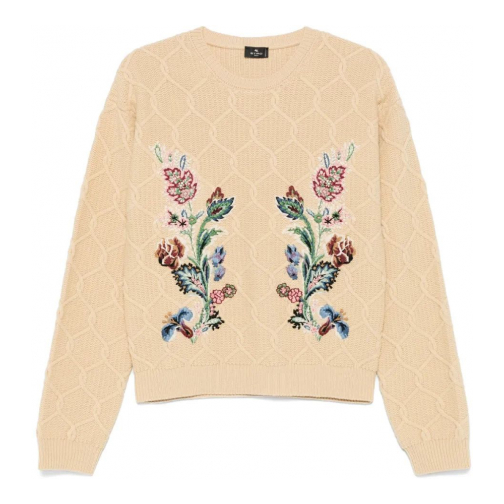 Pull en cachemire 'Floral-Embroidered' pour Femmes