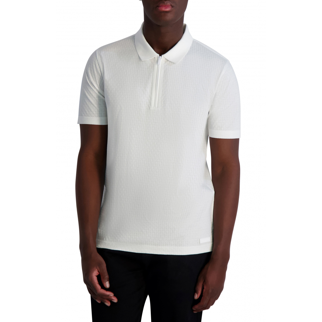 Men's 'Textured Quarter Zip Performance' Polo Shirt