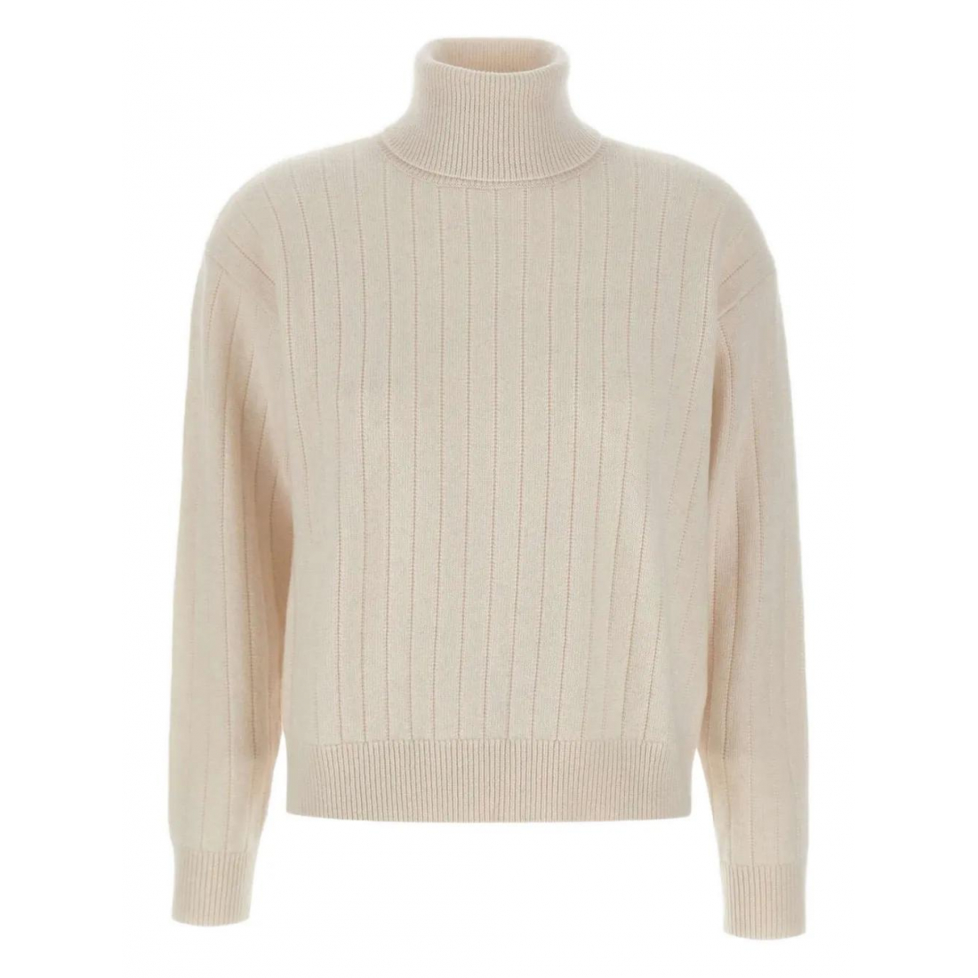 'Turtleneck Ribbed' Kaschmirpullover für Damen