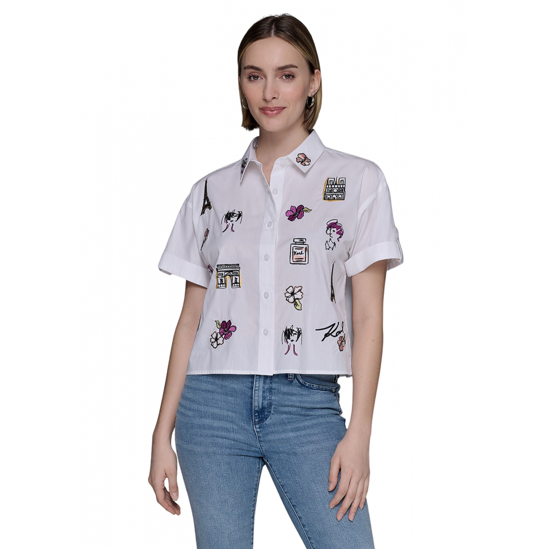 Chemise à manches courtes 'Paris Ink Camp' pour Femmes