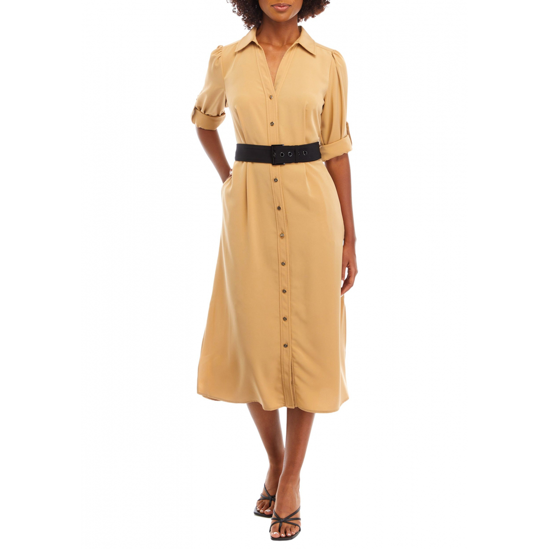 Robe chemise 'Roll Tab Sleeve' pour Femmes