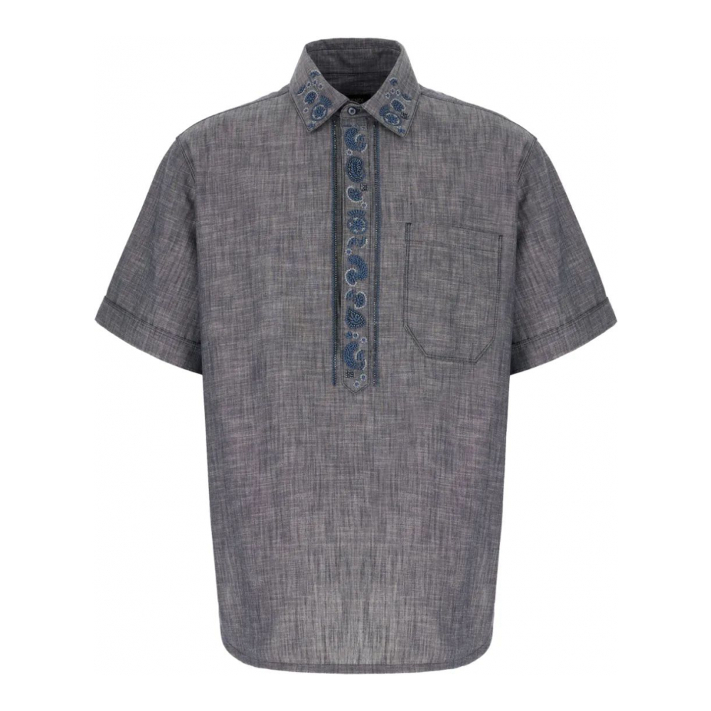 Chemise à manches courtes 'Paisley-Embroidered' pour Hommes