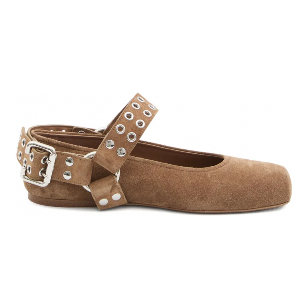Ballerines 'Umber Buckle-Detail Biker' pour Femmes
