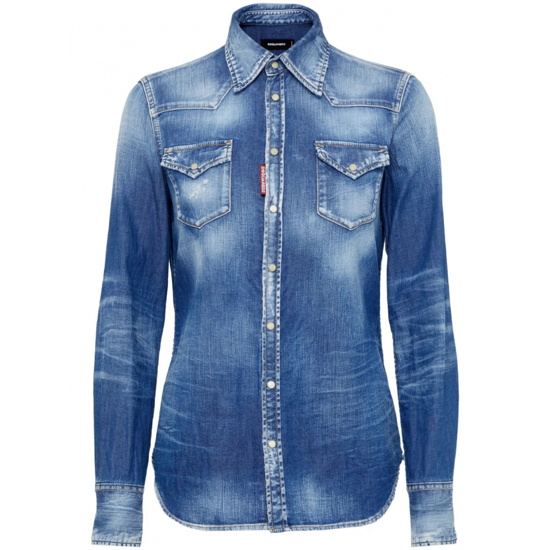 Chemise en Jean 'Whiskering-Effect' pour Femmes
