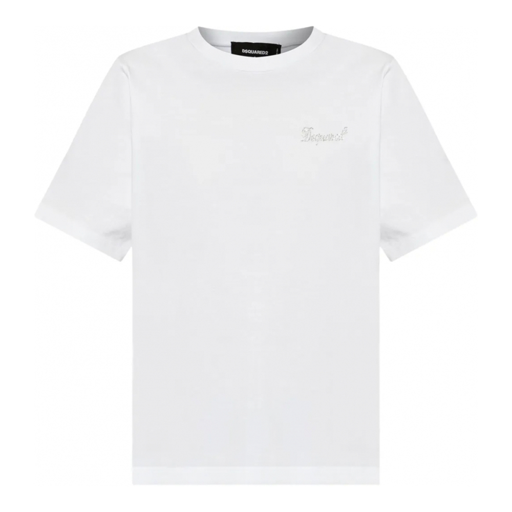 T-shirt 'Rhinestone-Logo' pour Femmes