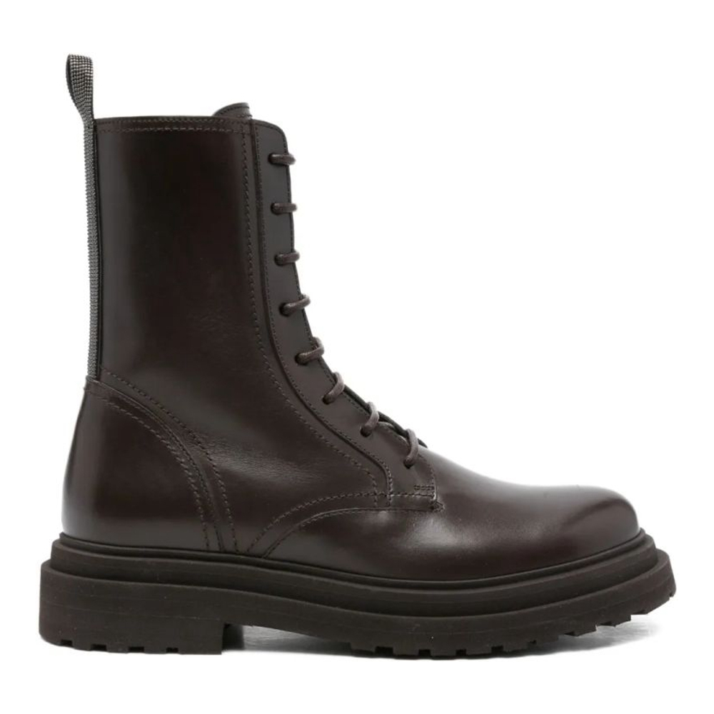 Women's 'Shiny Loop Detail' Combat Boots