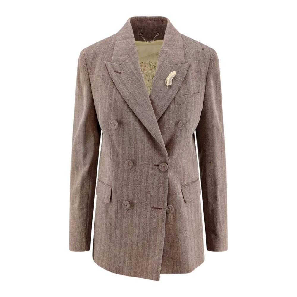 Veste 'Double-Breasted Feather-Detail' pour Femmes