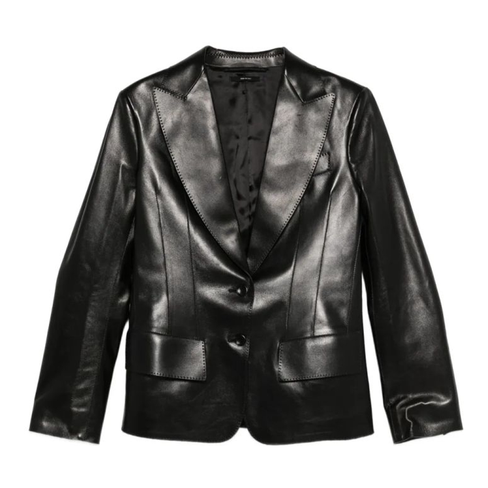 Women's 'Notched-Lapel' Leather Jacket