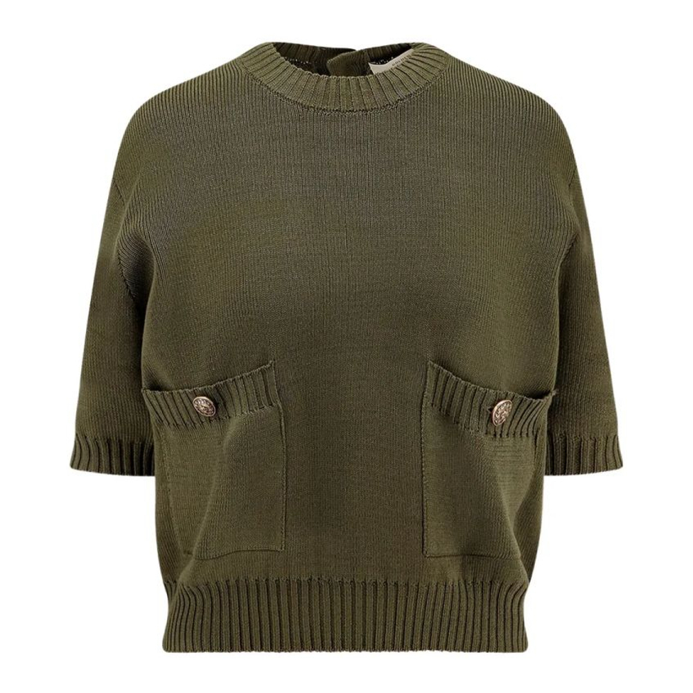 Pull 'Button-Detailed Pocket' pour Femmes