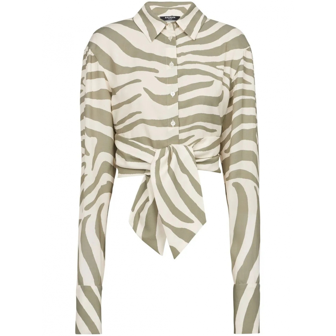 Chemise 'Animal-Print Tie-Waist' pour Femmes