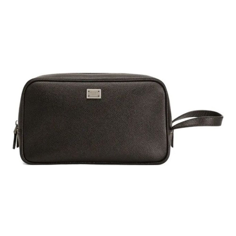 Men's 'Logo-Plaque' Makeup Bag