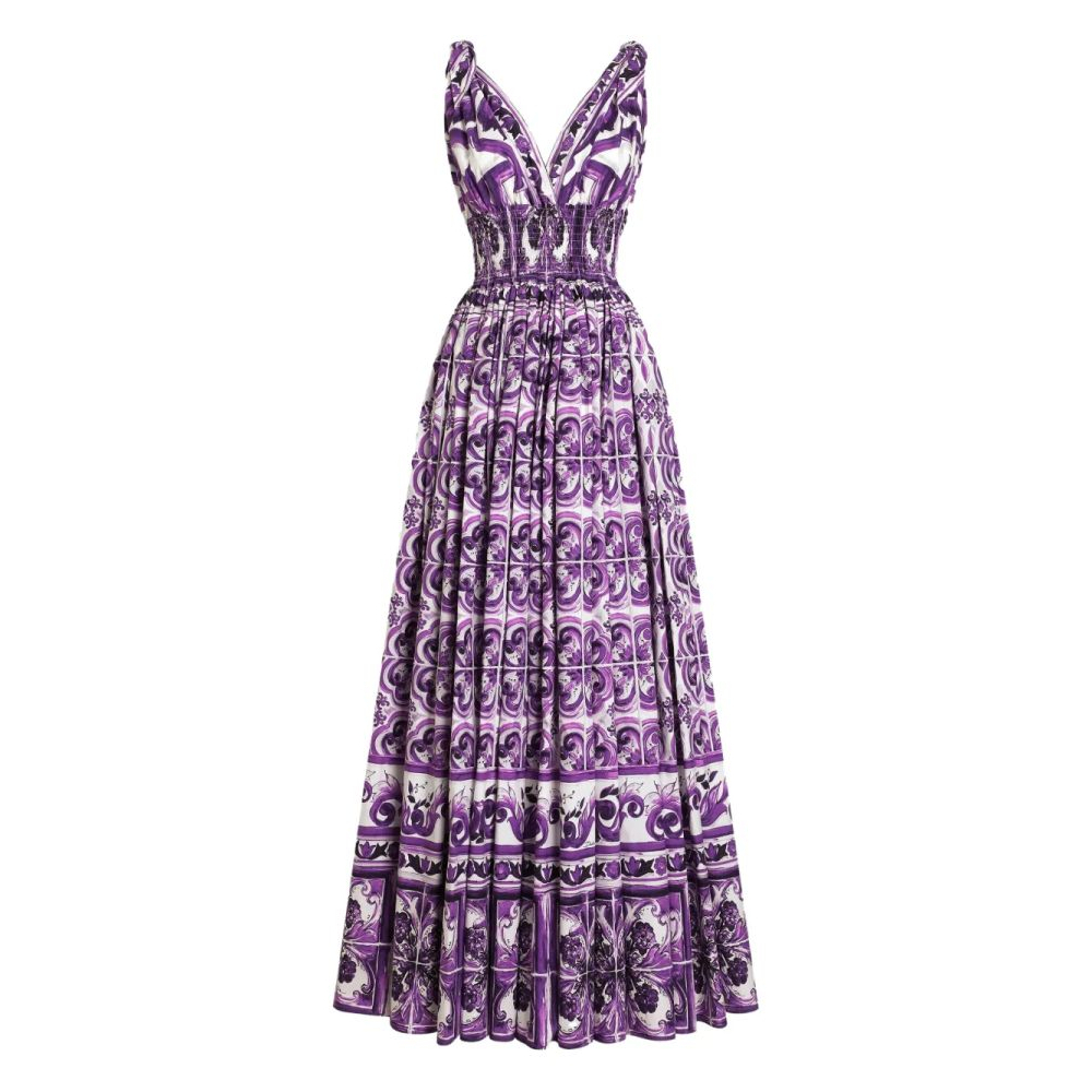 Robe Midi 'Maiolica-Print' pour Femmes