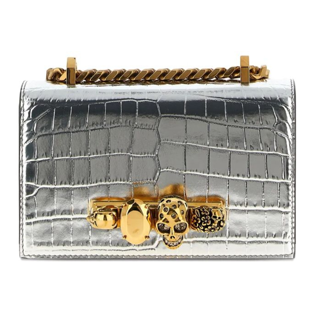 Sac à bandoulière 'Mini Skull-Embellished Crocodile-Effect' pour Femmes