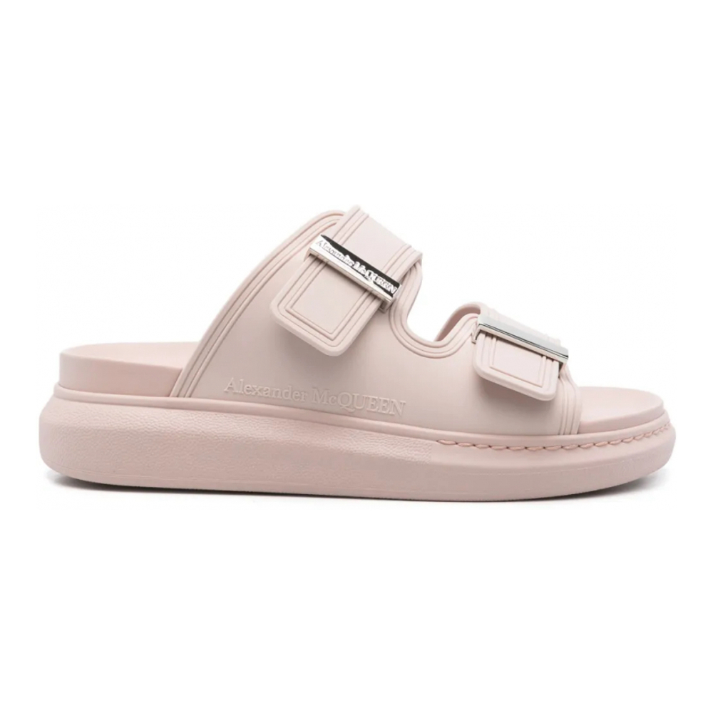 Sandales plates 'Logo-Engraved' pour Femmes