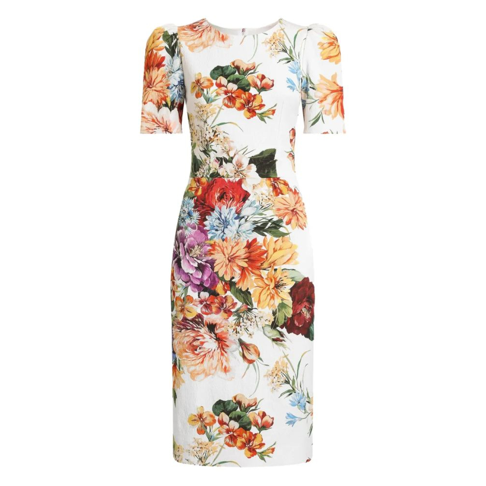 'Floral-Print' Midi Kleid für Damen
