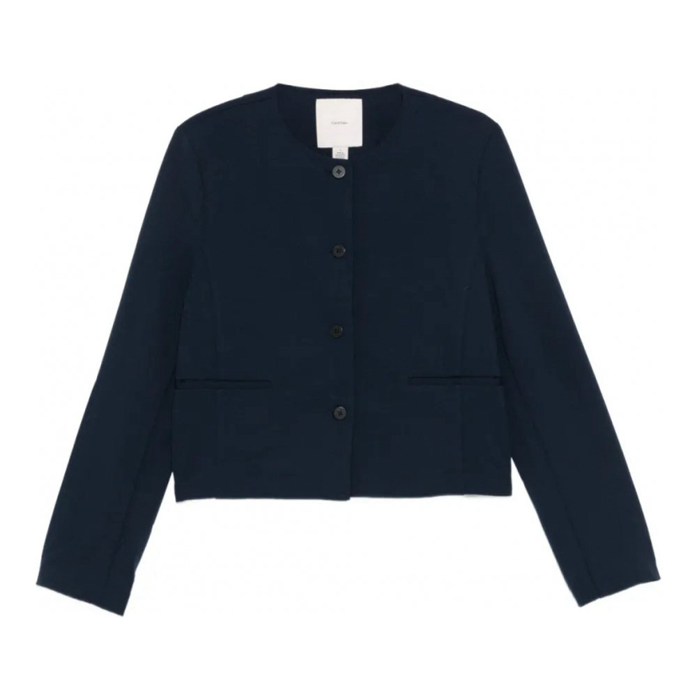 Veste 'Button-Front Cropped' pour Femmes
