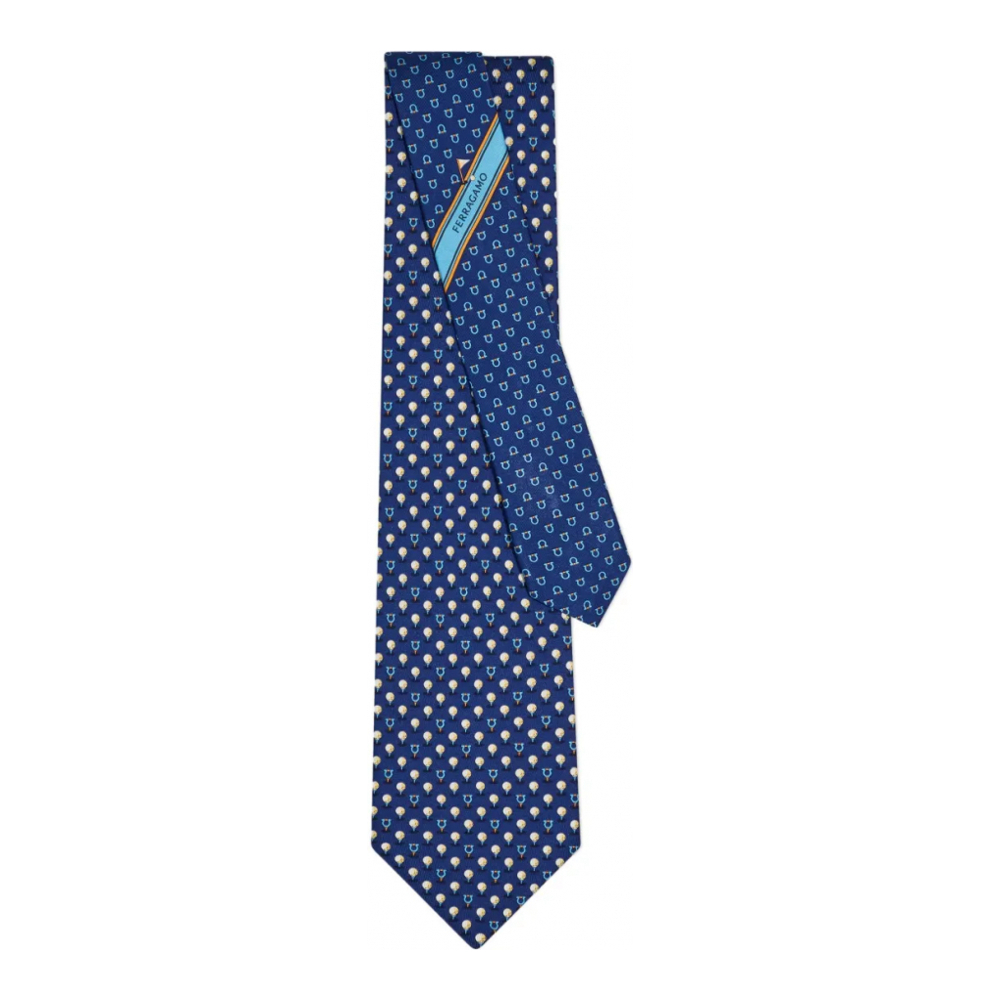 Cravate 'Gancini-Patterned' pour Hommes