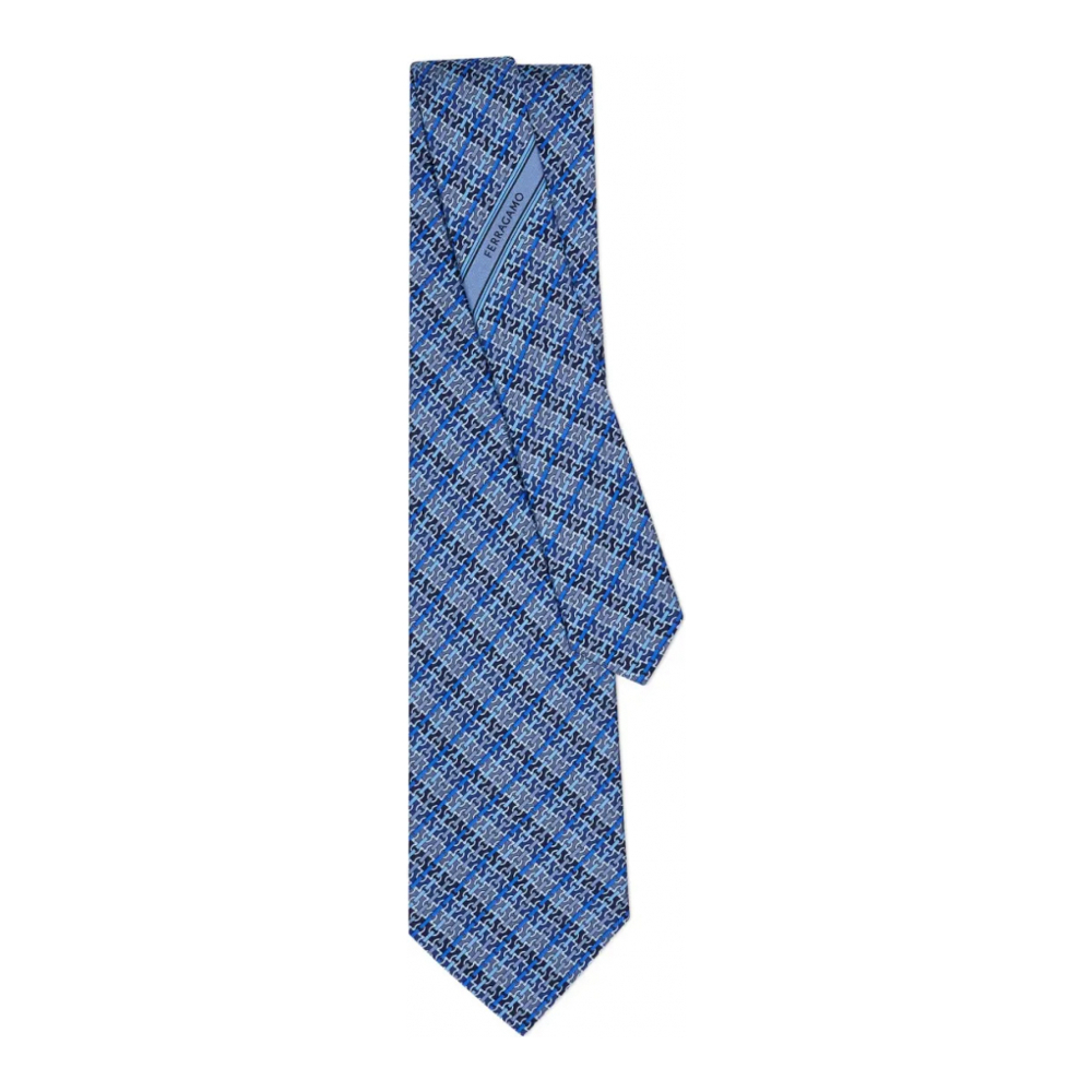 Cravate 'Gancini Chain-Print' pour Hommes