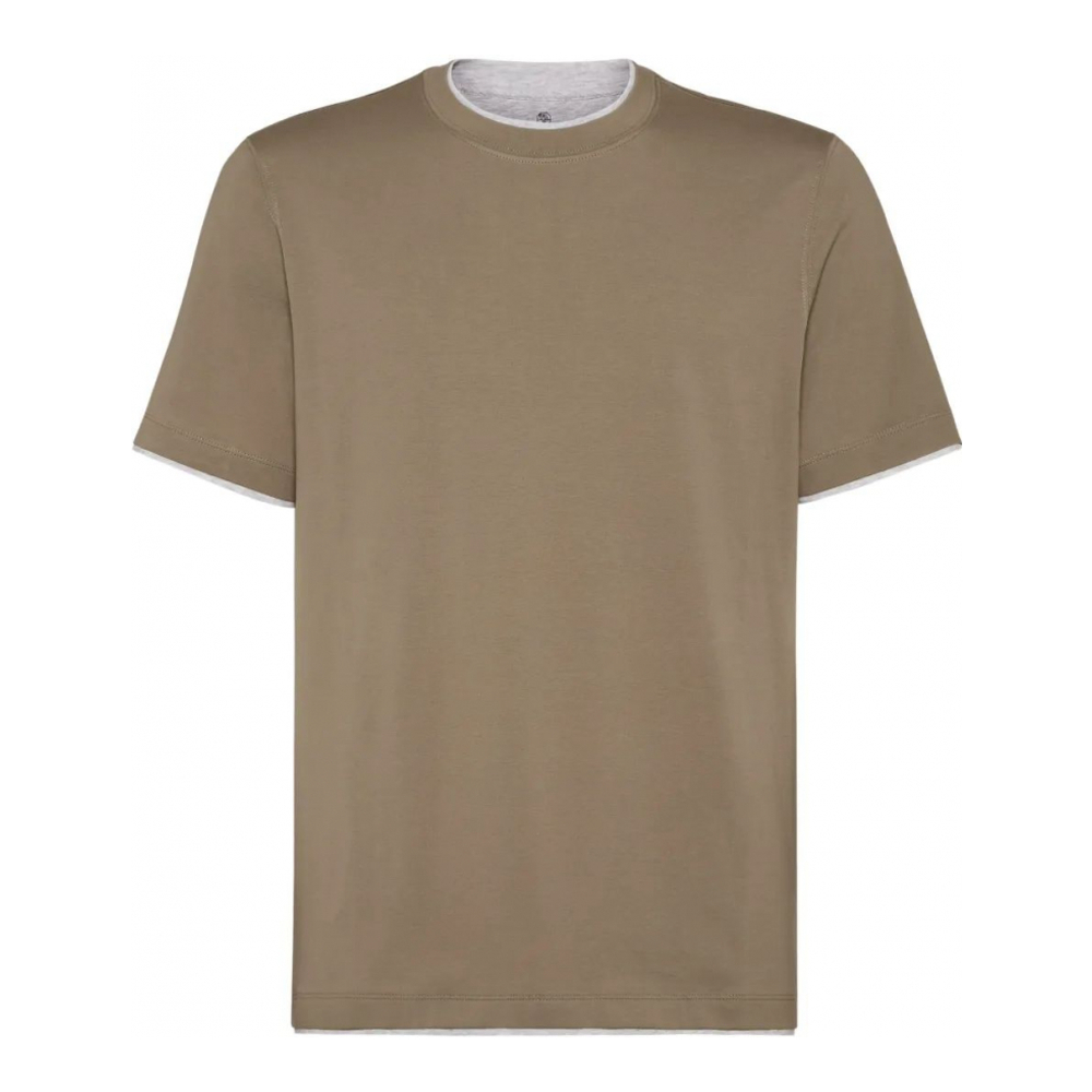 T-shirt 'Contrast-Trim Crew-Neck' pour Hommes