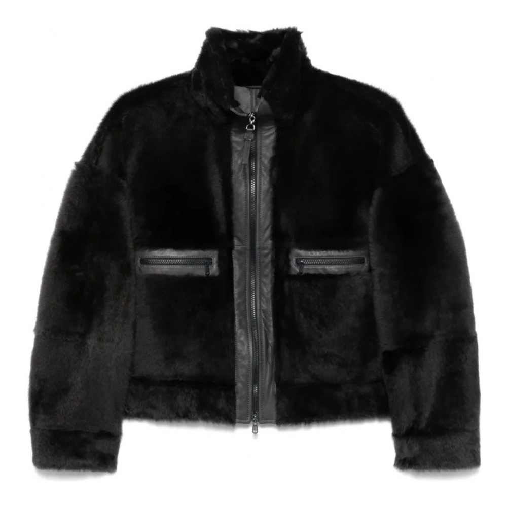 Women's 'Shiny Zipper Pull' Crop Jacket