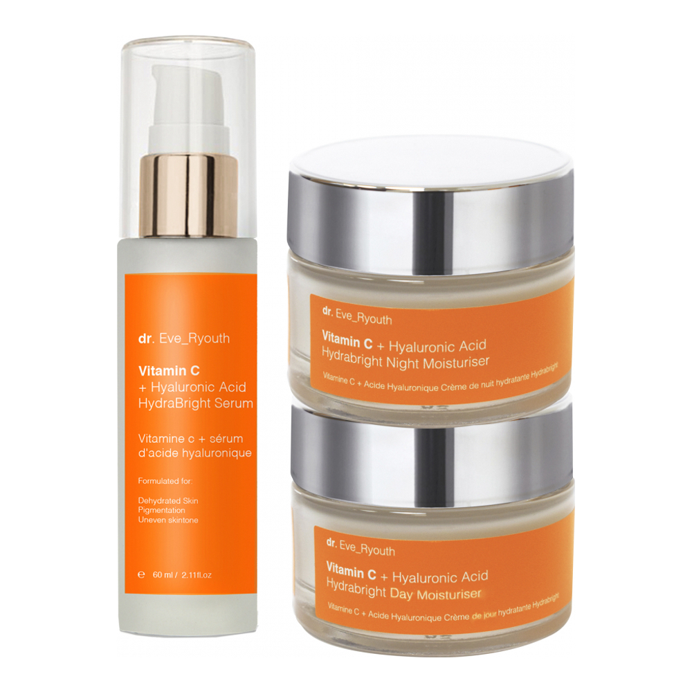 'Vitamin C + Hyaluronic Acid Hydrabright Day Moisturiser & Vitami' SkinCare Set - 3 Pieces