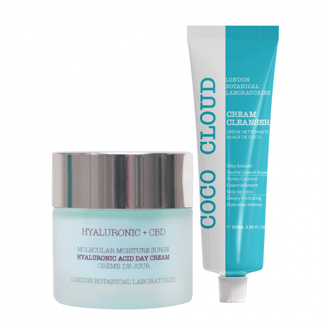 Coffret de soins de la peau 'Coco Cloud Cream Cleanser + Hyaluronic Acid + CBD | Molecular Mo' - 50 ml, 2 Pièces