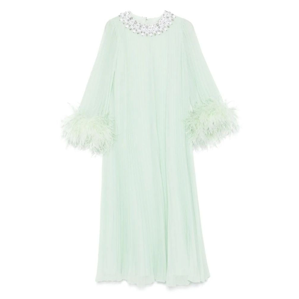 Robe maxi 'Feather-Trim' pour Femmes